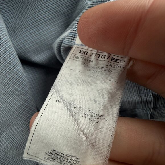 Quiksilver Short Sleeve 2XL Check Blue Streetwear Shirt Button Up Men Surf Skate - Picture 12 of 13